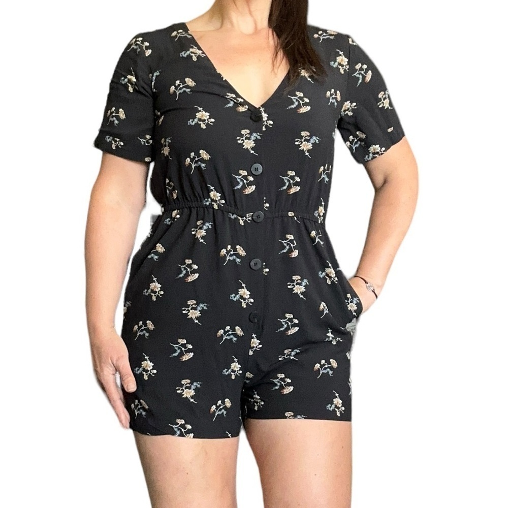 Madewell Button front day romper in daisy’s size XXS